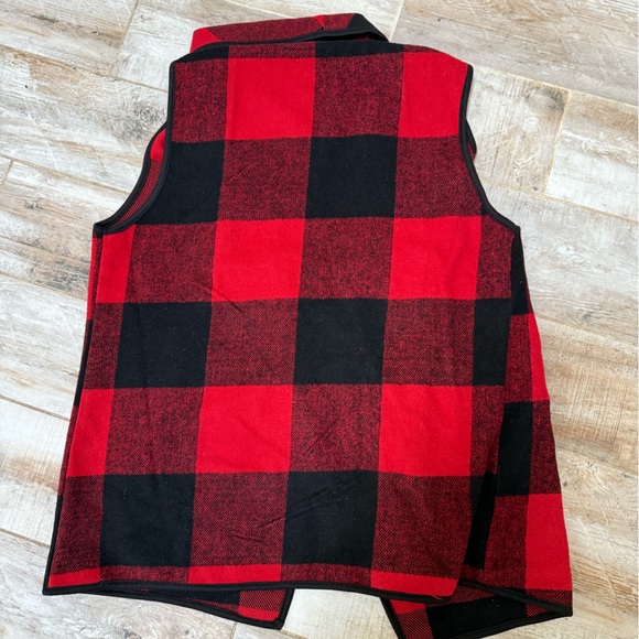Plaid Red and Black Women's Vest - Picture 4 of 4